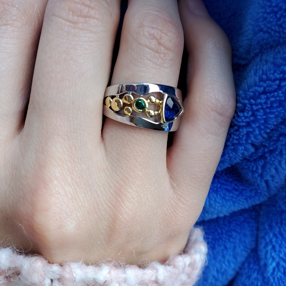 New Fashion Two Tone Ring - Picture 5 of 11